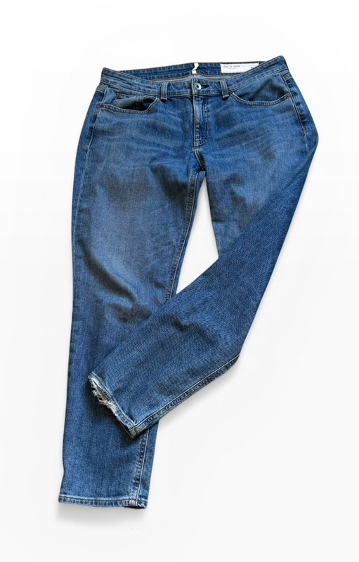 Rag & bone Dre Low Rise Ankle Slim Blue Boyfriend Jeans Sz 28 Julienne Wash