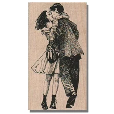 Rubber Stamp, Young Couple Kissing, Kiss, Lady,Love,Hug,Woman,Man,Romance,People