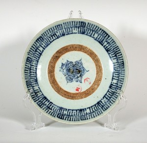 Antique Chinese Blue & White Kitchen Qing Minyao Porcelain Bowl/Plate