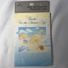 Hallmark Baby Shower Gifts Thank You Cards 8 Count Bears Open Box Made In USA