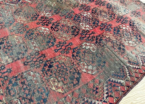 Antique Erssary Turkman Carpet, AS IS 6'9" 8'8" c-1890's #17469 - Picture 9 of 9