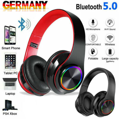 On-Ear Kopfhörer 5.0 Kinder Bluetooth Kabellos Stereo Bass Kopfhorer Faltbare