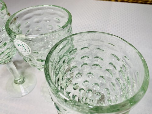 RARE Global Amici Handcrafted Recycled Glass Grape Green Goblets Mexico Set of 4 - Bild 3 von 6