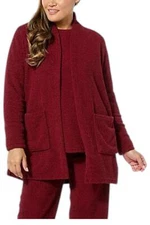 Comfort Code Women's Average Marshmallow Knit Cozy Cardigan Maroon