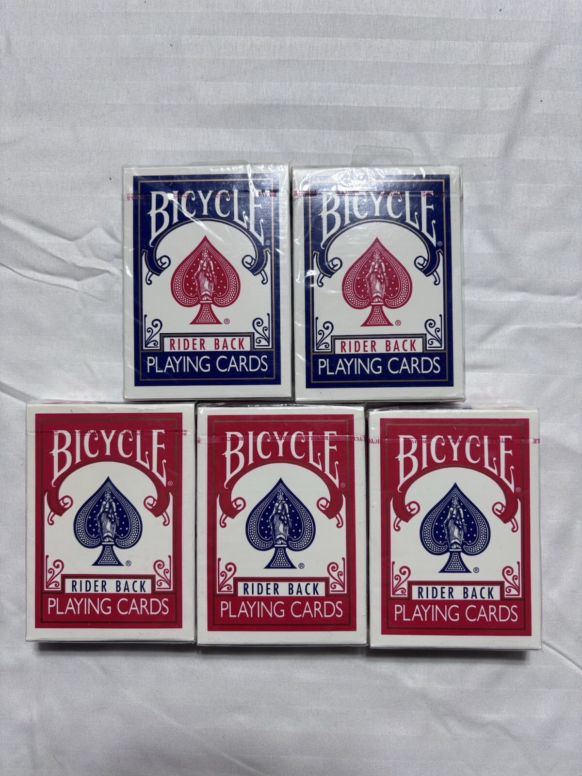 Bicycle Rider Back Poker 808 Playing Cards Blue Seals 5 Decks 2 Blue 3 Red