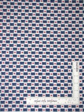 Patriotic Blue USA Red Stars on White Cotton Fabric 49687 Santee By The Yard