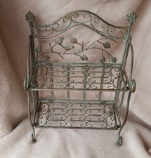 Wandregal Eisen Regal Wandkonsole Blumenregal grün Shabby 50 cm hoch Landhaus