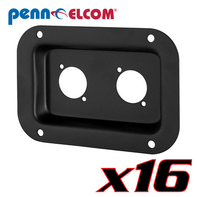 16 Penn Elcom D0604K Dish for 2 Neutrik D/Speakon NL2/NL4 3-1/2'' x 5-1/8''Black