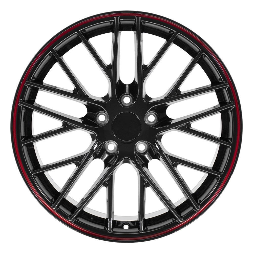 CP Fits 18x8.5 19x10 Black Redline Corvette C6 ZR1 Wheels Rims 