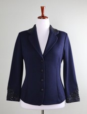 ST. JOHN EVENING Collection Marie Gray 1695 Paillettes Knit Jacket Top Size 10