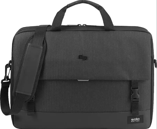 Solo New York Notch Briefcase for 15.6" Laptop Gray/Black New W/o Tags