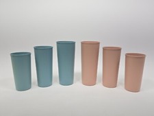 Vintage Lot Of 6 Tupperware Tumblers Cups 107 115 116 Dusty Blue Dusty Rose NOS