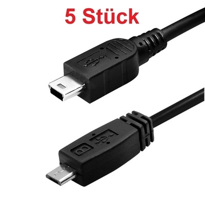 1m 2.0 USB kurzes Kabel Adapter Micro Stecker auf Mini für zB Smartphone Tablet