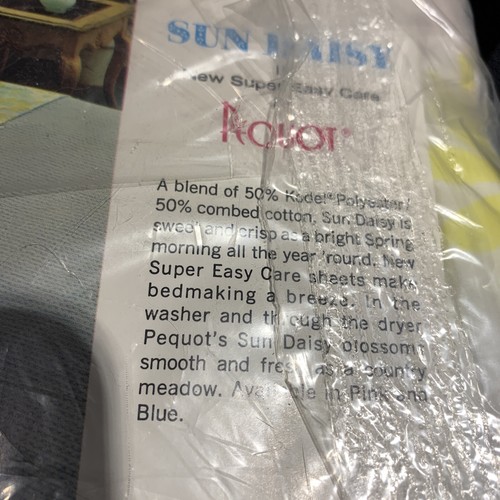 NIP Vintage Pequot Sun Daisy Floral Flowers Easy Care 38x76 Twin Fitted Sheet!!! - Picture 3 of 3
