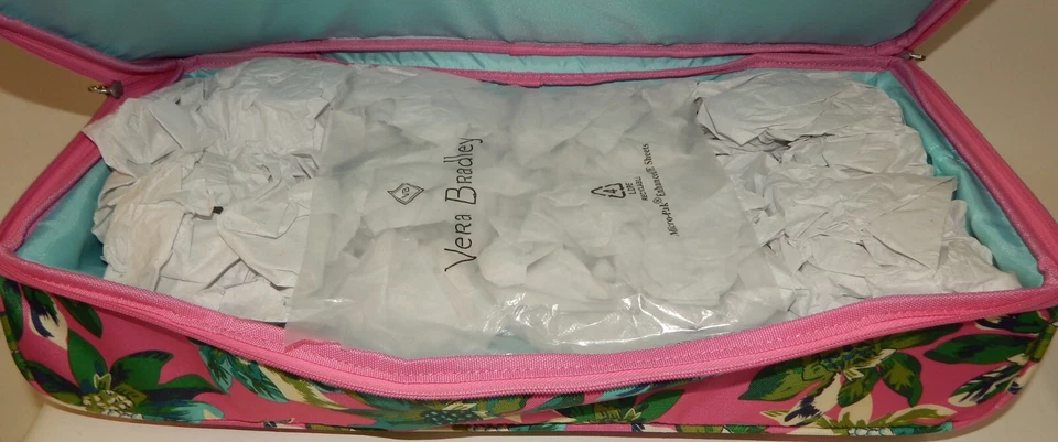 Vera Bradley Tropical Paradise Nuevo sin Etiquetas Bolsa de Lona Rodante Equipaje con Bolsa de Cosméticos Foto 4 de 4