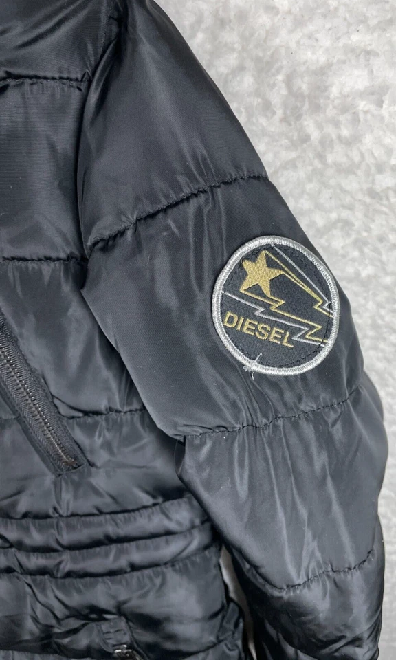 Diesel Puffer Chaqueta Abrigo con Capucha Niños Talla 10/12 Negro Forro de Piel Sintética Foto 2 de 4