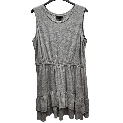Lane Bryant Womens 22/24 Dress Gray Elastic Waist Ruffle Tiered Hem Sleeveless - Picture 2 of 7