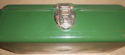 Vintage Green Metal Tool / Tackle Box ( 13.5" x 6.5" x 4" ) - Bild 14 von 21