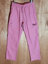 dagacci scrub pants womens size L drawstring sraight high rise pockets magenta