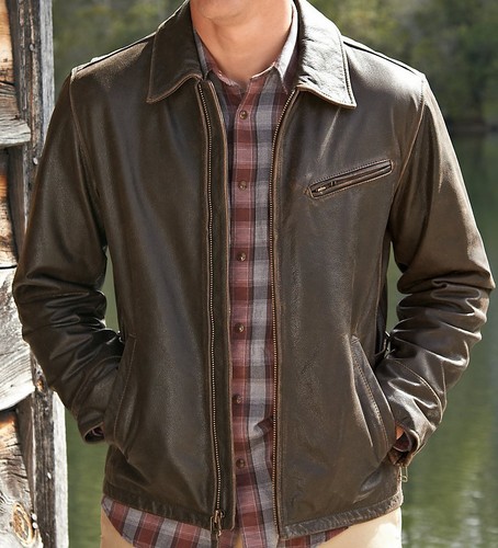 EDDIE BAUER MEN'S SOFT LEATHER 