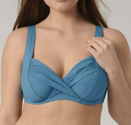 Triumph Venus Elegance W Damen Ungepolstert Bikini Oberteil mit Bügel Blau Neu - Bild 2 von 3