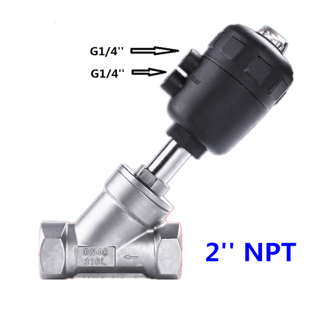 2'' Inch DN50 Air Actuated Angle Seat Valve 2 Way Pneumatic Steam Valve