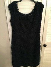 Jessica Howard Evenings Navy Blue Mesh Rose Pattern Dress Size 10