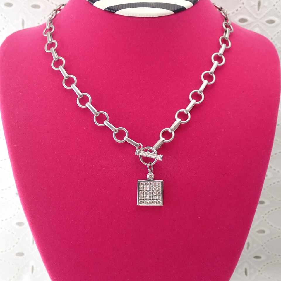 Juego de pulsera collar Michael Valitutti NH Sterling Signity Star circonita cúbica palanca 49,7 g Foto 2 de 4