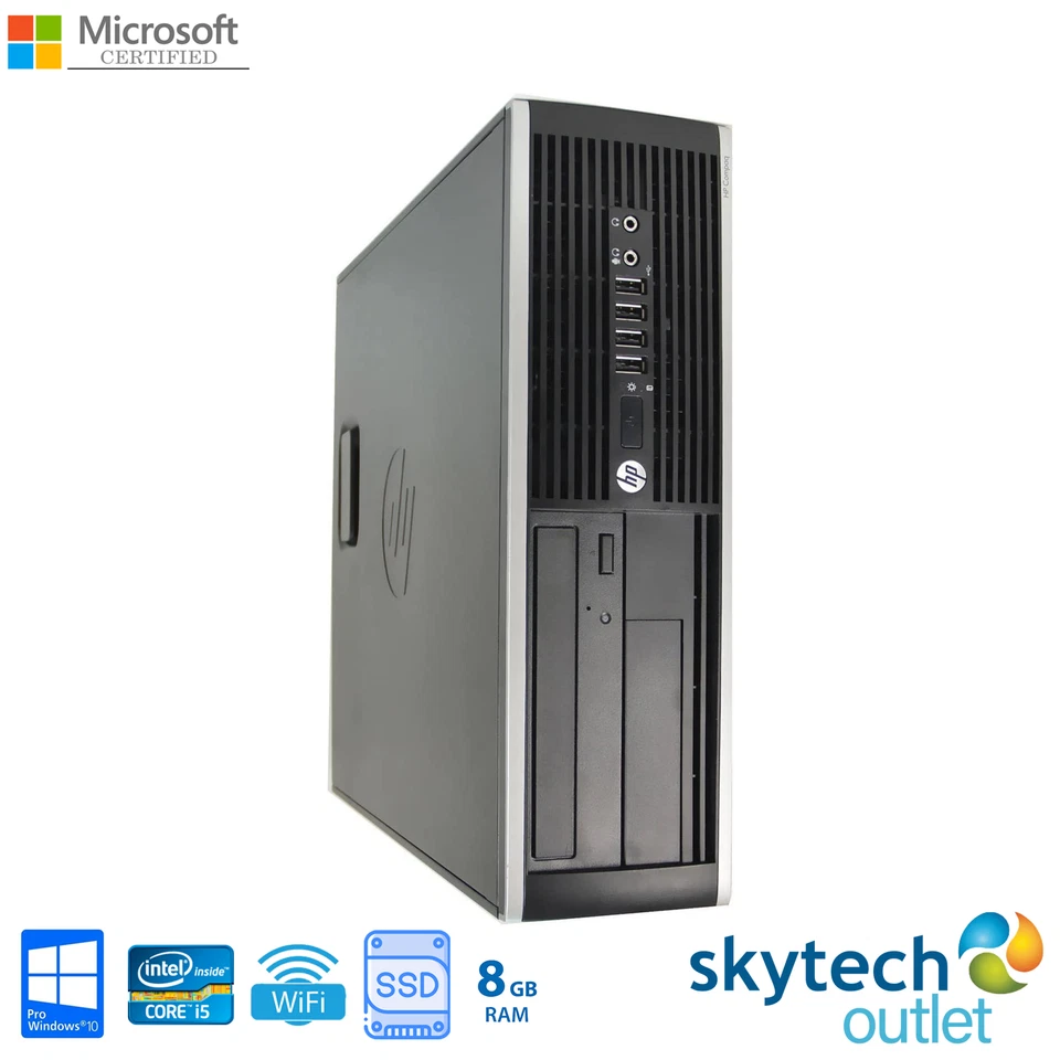 Fast HP Elite Quad Core i5 8GB RAM 120GB SSD Win10 Desktop PC WiFi SFF - Image 2 of 4