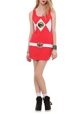 Sexy Red Ranger Power Rangers Short Mini Club Tank Top Dress womens size medium