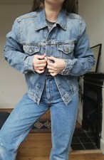 Vintage Gas Designers 80s 90s Y2k Thick Denim Jeans Blue Jacket Blazer Size M