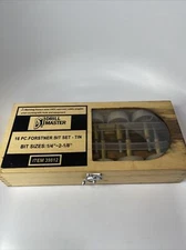 Drill Master 16PC FORSTNER Bit Set Tin Sizes 1/4”-2-1/8” 39812 Wood Case Nice