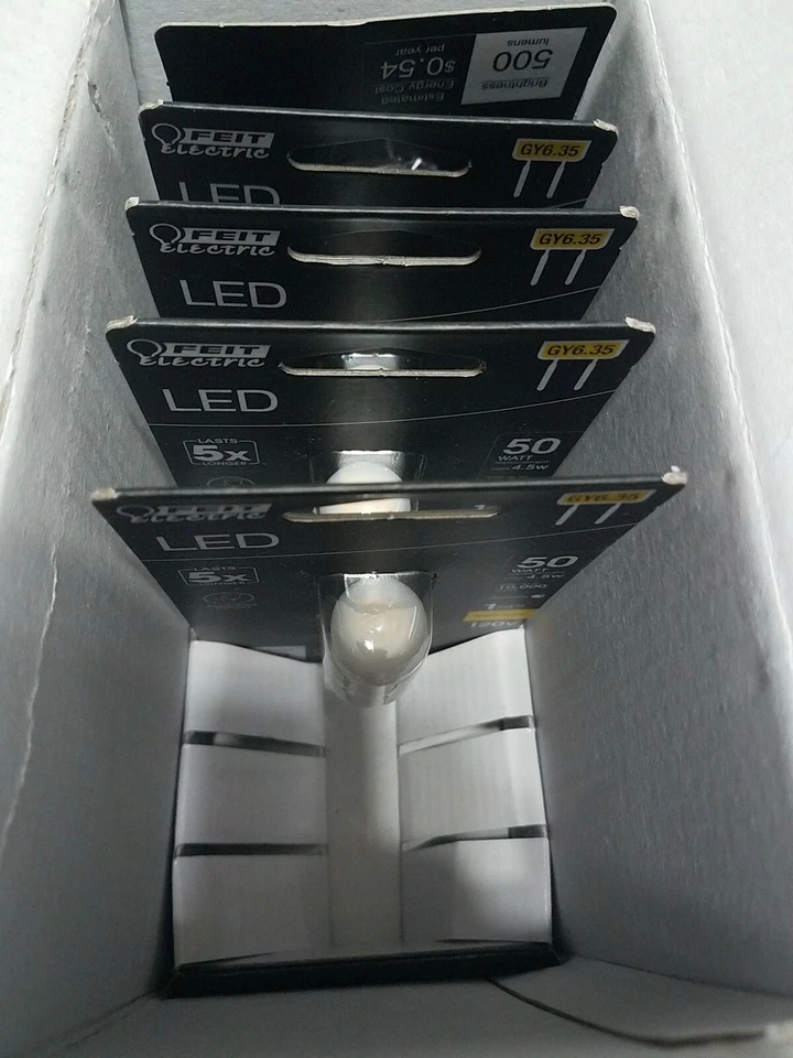 5x FEIT Electric GY6.35 4.5W LED Light Bulb Dimmable 120V 500 Lumen Bright White - Image 2 of 2