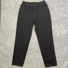 Vintage Lee Original Relaxed Jeans Size 14 M Tapered Black USA Made Cotton