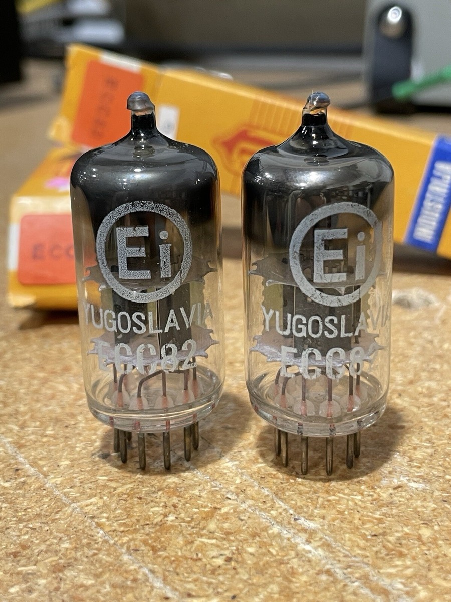 [未使用] ECC82 GE (Ei 製) 真空管　4本セット 12AU7 2 NOS NIB Ei ECC82 / 12AU7 Yugoslavia Audio Vacuum Tubes (Many