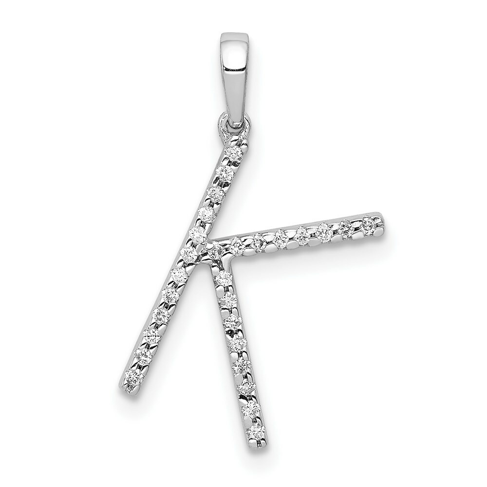 14k White Gold Diamond Initial K Pendant 48290₽