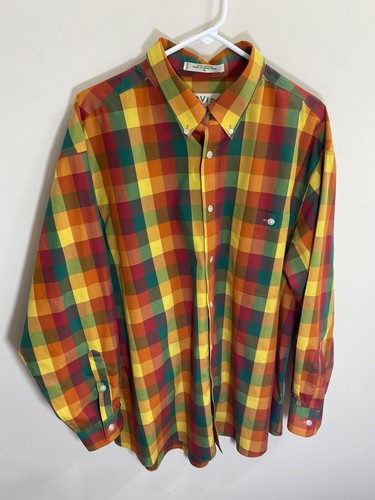 Vintage Orvis Mens Dress Shirt XL Plaid 