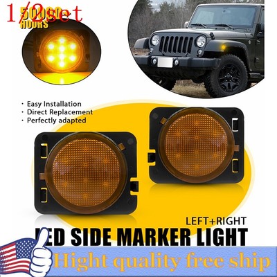 Amber LED Front Side Corner Parking Marker Lights Fit 97-01 Jeep Cherokee 2/4/6