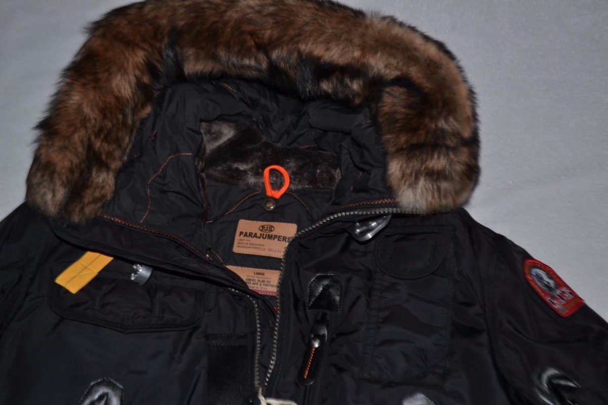 AUTHENTIC PARAJUMPERS GOBI ECO MEN BOMBER JACKET BLACK SIZE 2XL