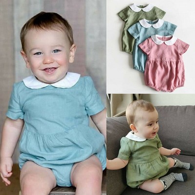 peter pan collar onesie girl