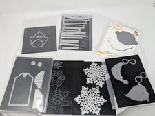 6x Simon Says Stamp Steel Wafer Die Lot: Monkey, Santa, Chick, Tags, Snowflakes