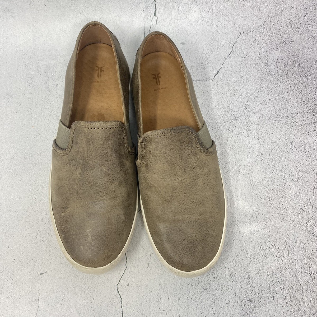 FRYE Dylan men\'s cognac brown leather slip-on loafer shoes, size 9.5 Frye Dylan Cognac Brown Leather Slip-On Loafers Shoes  main image 3