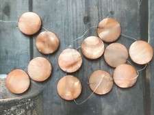 12 Mother of Pearl MOP Shell Circle Disc Beads Charms 20mm Caramel Jewellery