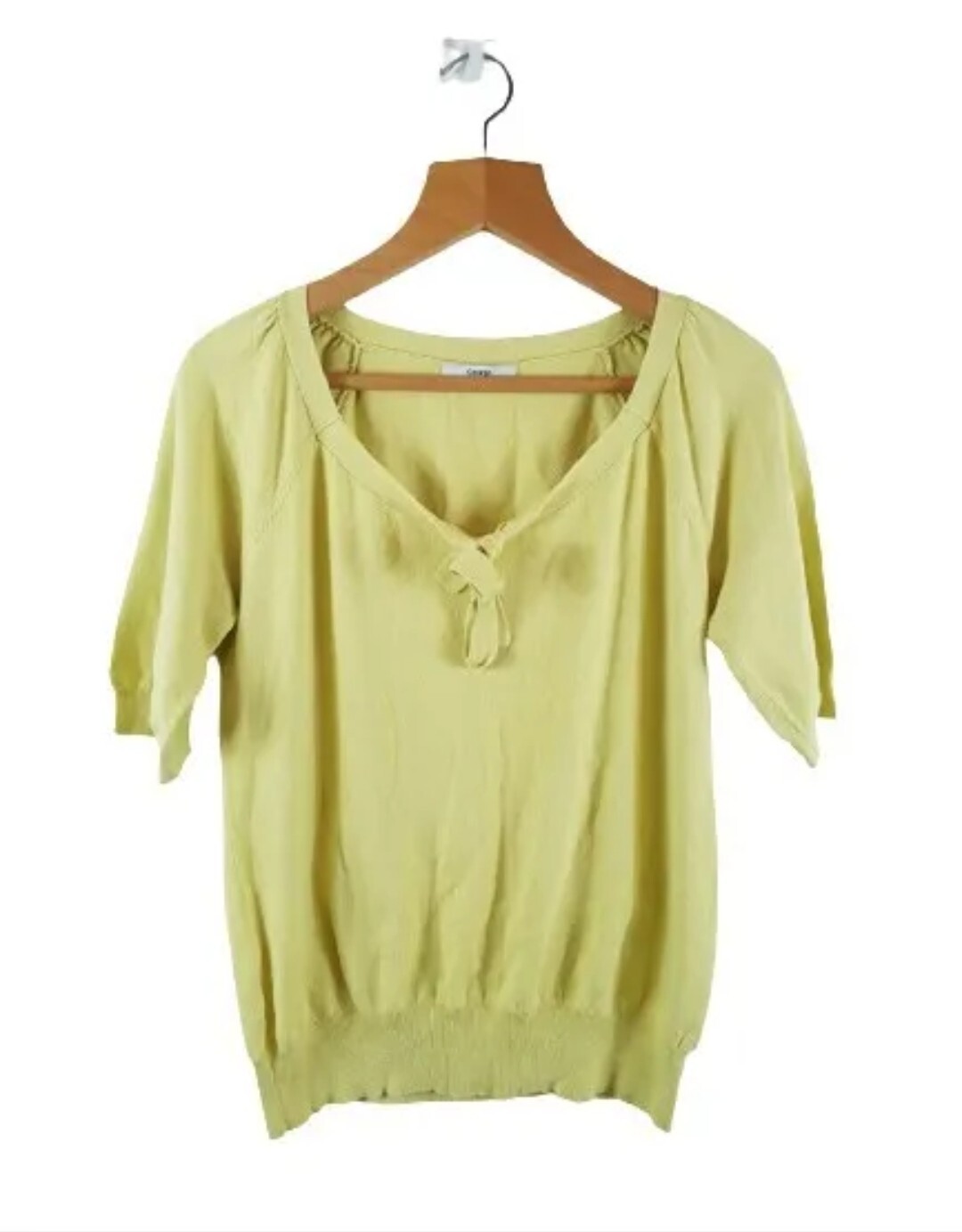 Womens V-Neck Short Sleeve Dri Fit Top T-Shirt Plus Size 12 Yellow
