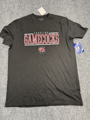 #ad Champion Men T Shirt Large Black South Carolina Gamecocks Football Crew Neck Tee $26.37