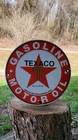 Texaco Gasoline Motor Oil Lube vintage retro gas pump porcelain sign