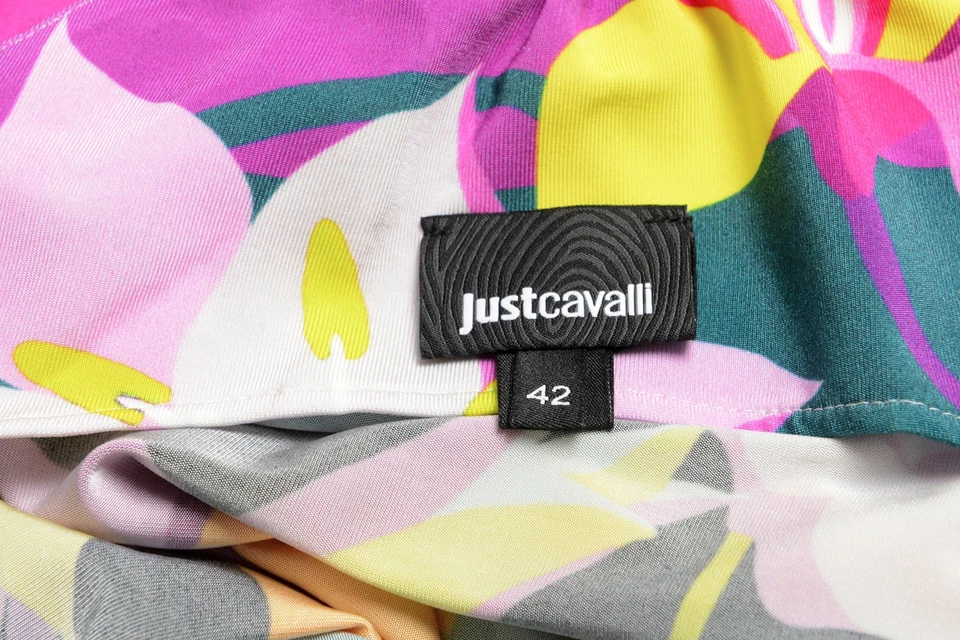 Vestido maxi elástico feminino Just Cavalli estampa floral multicolorida - Imagem 4 de 4