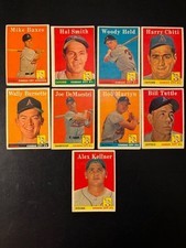 1958 Topps Baseball Lot 9 Dif. ALL ATHLETICS. Vg to Ex Only 1 Creased. H. Chiti