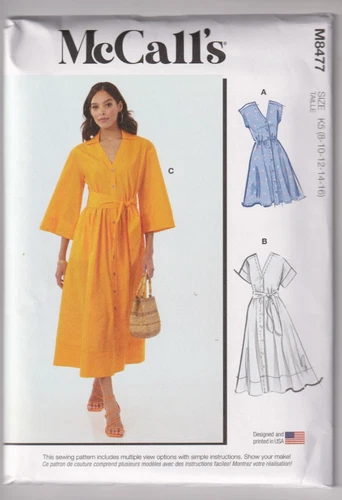 8477 McCALLS - Shirt DRESS w Variations - Sz 8/10/12/14/16