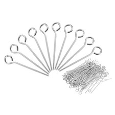 100Pcs 304 Stainless Steel Eye Pins Jewelry Findings Eye Pins 16mm Eye Pins